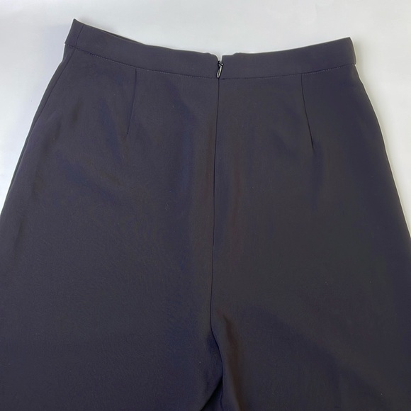 Amanda Uprichard Black Flat Front Straight Pants Size S Hight Waist Wide Leg - Picture 5 of 16